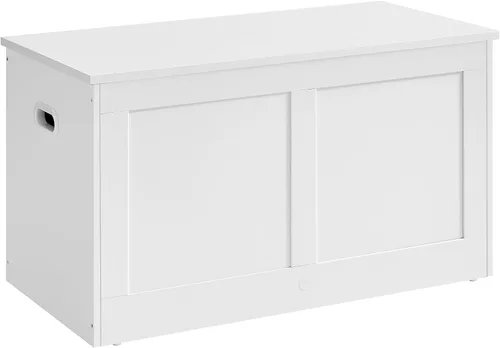 Miniatura 7 de VASAGLE - ULSB064W01 Cofre de almacenamiento, baúl de almacenamiento con 2 bisagras de seguridad, banco de almacenamiento, banco para zapatos