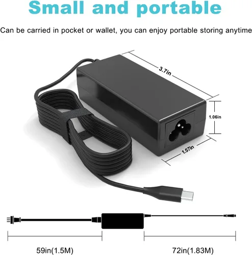 Miniatura 4 de Cargador universal USB tipo C de 45 W compatible con HP ChromeBook x360 11A G8 EE/11MK G9 EE Lenovo Acer Chromebook 311 315 Asus Samsung Chromebook