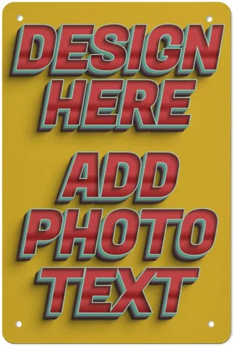 Miniatura 9 de Letreros de metal personalizados, 18 x 6 pulgadas, póster retro personalizado con foto y texto para decoración de pared al aire libre e