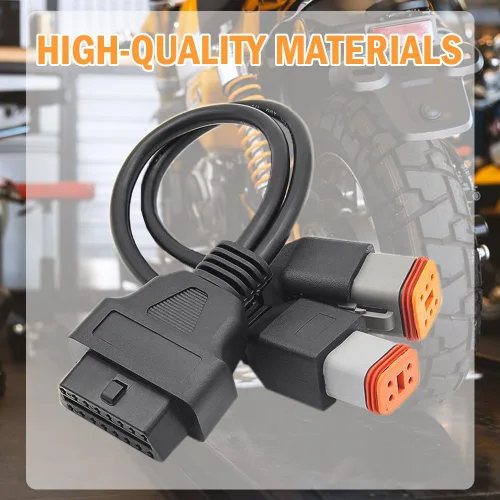 Miniatura 7 de Cable adaptador OBD2 2 en 1 para escáner de herramienta de diagnóstico de motocicleta de 4 pines+6 pines, funciona en modelos con protocolo J1850