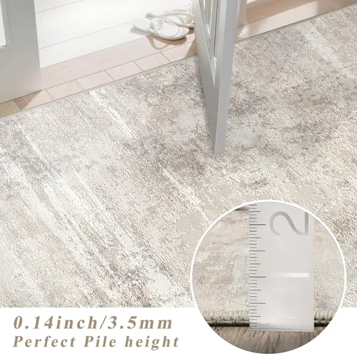 Miniatura 5 de Alfombra moderna abstracta de 2 x 3 pies, alfombra lavable para sala de estar y entrada, alfombra suave con respaldo antideslizante, alfombra suave