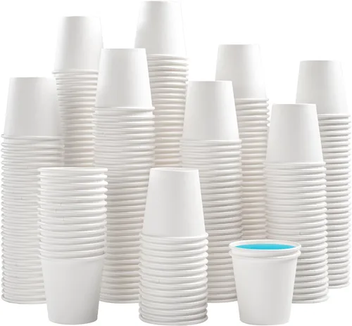 Miniatura 11 de Lamosi Paquete de 300 vasos de papel de 8 onzas, tazas de café desechables, tazas de café de papel de 8 onzas, taza blanca para bebidas