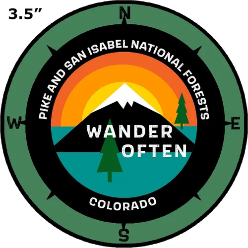 Miniatura 2 de Pike National Forest Colorado - Wander Often - 3.5" Ventana coche camión calcomanía calcomanía vacaciones recuerdo viaje aventura tema novedad