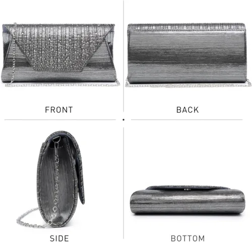 Miniatura 3 de Dasein Bolsos de noche para mujer, bolsos de boda, bolsos de mano, embragues de fiesta, cóctel, graduación, embrague formal con diamantes