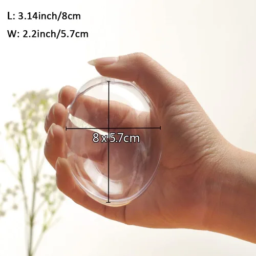Miniatura 2 de Barelove Esferas transparentes rellenables para Pascua, 10 bolas transparentes para manualidades, esferas decorativas colgantes de plástico