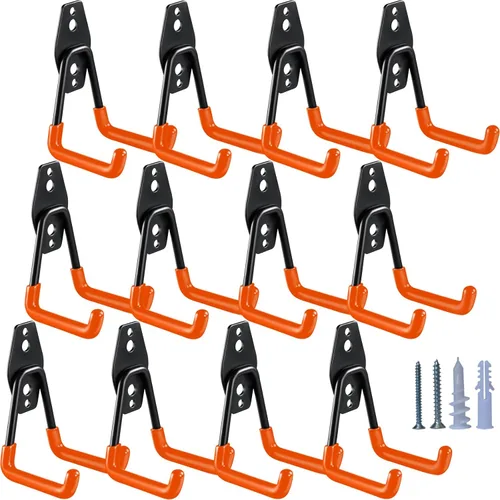 Miniatura 10 de HUPBIPY Ganchos de Garaje de Servicio Pesado Paquete de 6, Colgador Pequeño en Forma de U de 2.8 Pulgadas, Sistema de Almacenamiento Montado
