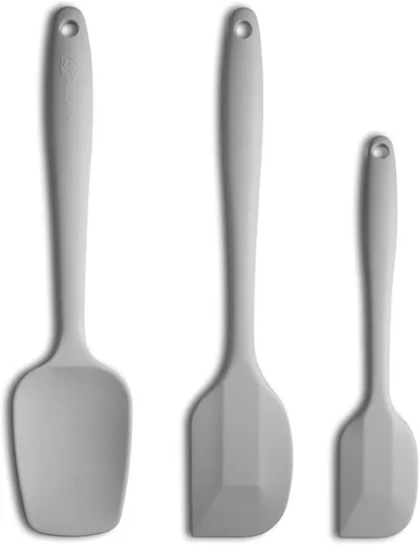 Juego de espátulas de silicona de 3 piezas, mango ergonómico, espátulas de alta resistencia al calor, espátulas de goma antiadherentes con núcleo de