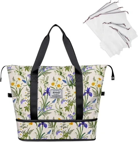 NPBAG Bolsa de viaje para mujer, bolsa de mano grande expandible para fin de semana, bolsa de entrenamiento de gimnasio, bolsa de noche, bolsa de