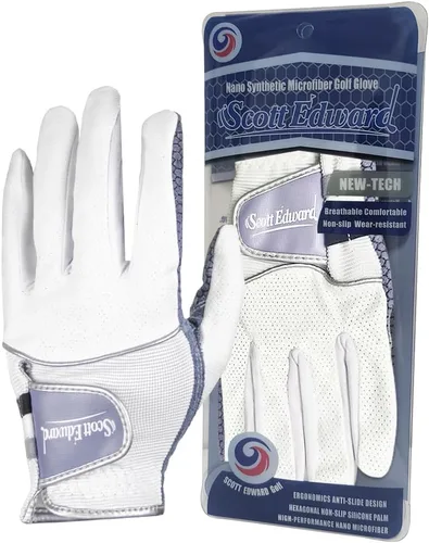 Miniatura 4 de Scott Edward Guante de golf para hombre, antideslizante, transpirable, suave, lavable, para usar en la mano izquierda, palma azul oscuro Negro