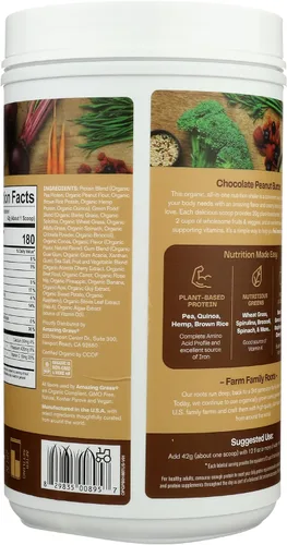 Miniatura 2 de Amazing Grass Mezcla de proteínas vegetales orgánicas: proteína en polvo vegana, nueva fórmula de superalimentos de proteína, batido nutricional