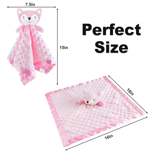 Miniatura 6 de Pro Goleem Loveys para Bebés - Manta de seguridad suave para bebés, juguete para acurrucarse, animales de peluche para recién nacidos, regalos de Q