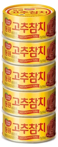 Miniatura 5 de Dongwon - Lata de atún con salsa de pimiento picante, 3.5 onzas (3.53 oz) x 5 latas - Atún enlatado coreano