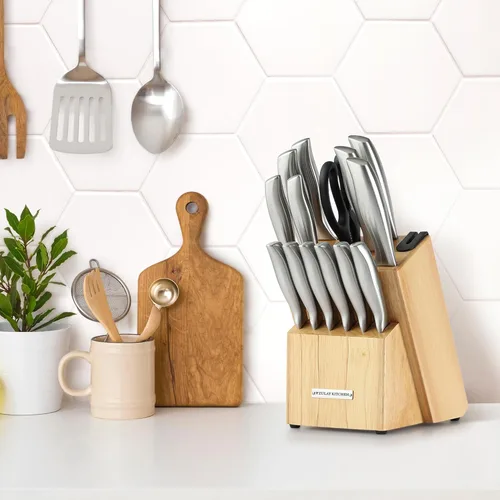 Miniatura 6 de Zulay - Juego de cuchillos de cocina de acero inoxidable de 15 piezas con afilador integrado, cuchillos ultra afilados y resistentes al óxido