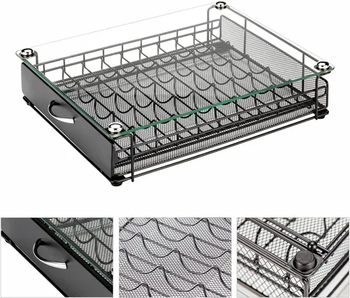 Miniatura 7 de Cajón para cápsulas de café Nespresso Vertuo con vidrio para gabinete, estante de almacenamiento de cápsulas Vertuoline para mostrador