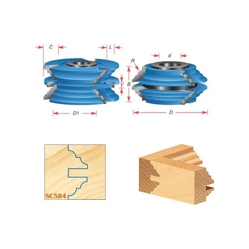Miniatura 4 de Amana Tool - SC585 2 piezas con punta de carburo de 3 alas y cuentas de riel y puerta de gabinete de cala 3-1
