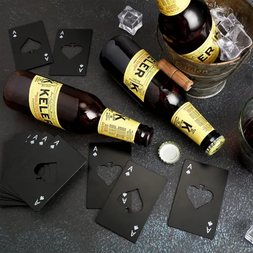 Miniatura 6 de Raiten 60 unidades de abrebotellas de tarjetas de crédito, abrebotellas de tarjetas de póquer, abrebotellas de acero inoxidable, abrelatas de vino