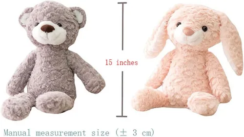 Miniatura 5 de GUDVES Juguete de peluche de animal del bosque, peluche suave de 15 pulgadas, conejo, oso, perro, unicornio, elefante, juguete de peluche