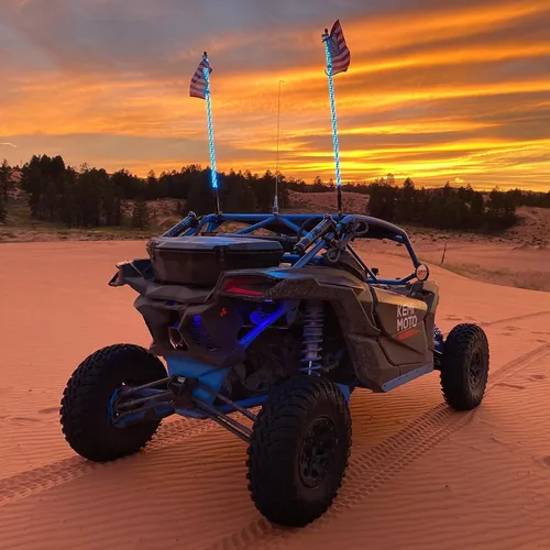 Miniatura 7 de KEMIMOTO 2 piezas luces LED en espiral de 2 pies para UTV, látigos LED para SXS ATV barco todoterreno, control remoto RF compatible con Polaris RZR