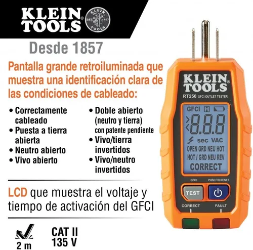 Miniatura 7 de Klein Tools Probador de voltaje NCVT3P + paquete de probador de salida GFCI RT250