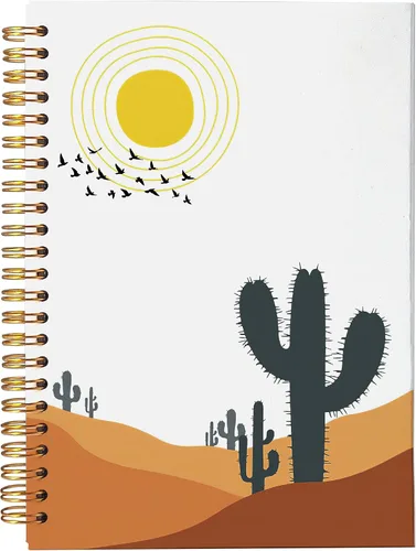 Miniatura 6 de VNWEK Cuaderno abstracto bohemio en espiral de 5.5 x 8.3 pulgadas, diseño bohemio de mediados de siglo, con tapa dura, para notas de trabajo