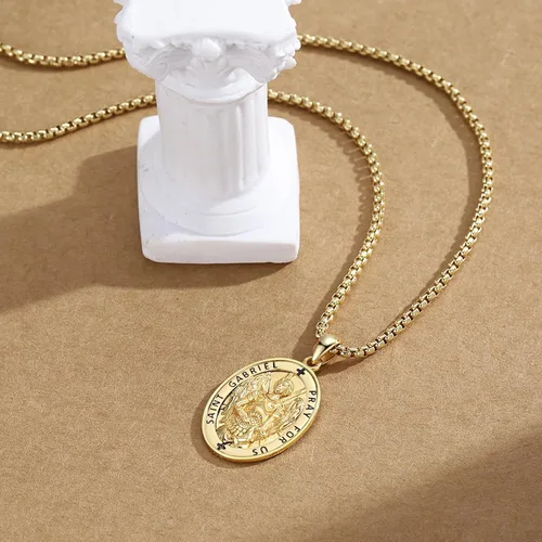 Miniatura 107 de Collar de plata de ley 925 con medalla de San Patrón, colgante de protección católica, amuleto, joyería religiosa para hombres y mujeres