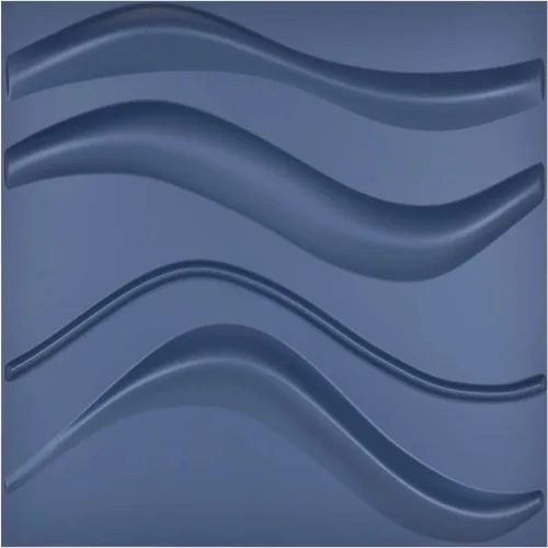 Art3d - Panel de pared ondulado, azul, 19.7 x 19.7 pulgadas (paquete de 12)