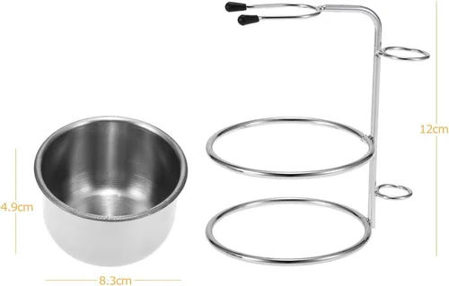 Miniatura 4 de Anself Tazón de afeitar 2 en 1, juego de afeitado para hombre, taza de afeitar + soporte para cuchilla de afeitar para hombre, jabón, cuenco