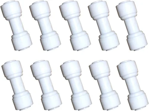 Juego de 10 filtros de agua RO de conexión rápida de unión recta de tubo de diámetro exterior de 1/4 de pulgada.