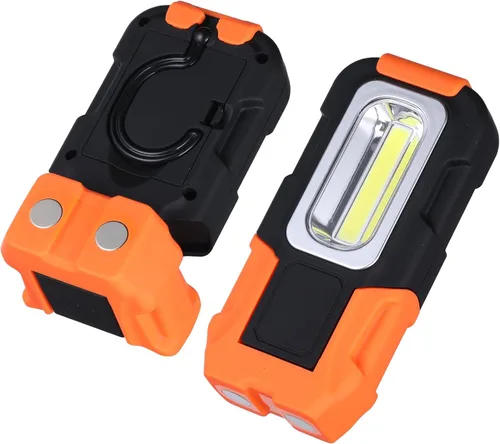 Miniatura 8 de Luz de trabajo LED transportable, 200 lúmenes, multiuso, linterna, base magnética y gancho para colgar, a batería, 5000 K luz de día, ángulo