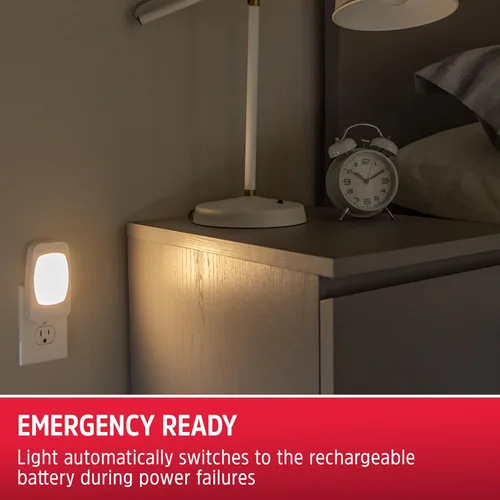 Miniatura 3 de ENERGIZER - Luz LED de noche 4 en 1 contra fallas de energía, 1 paquete, enchufable, sensor de luz, encendido/apagado automático, enchufe plegable