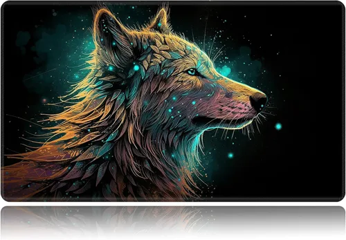 Miniatura 11 de Tapete de juego para MTG, tapete de juego de cartas, base de goma antideslizante y cosido, 24 x 14 pulgadas, tapete de juego TCG para MTG y otros