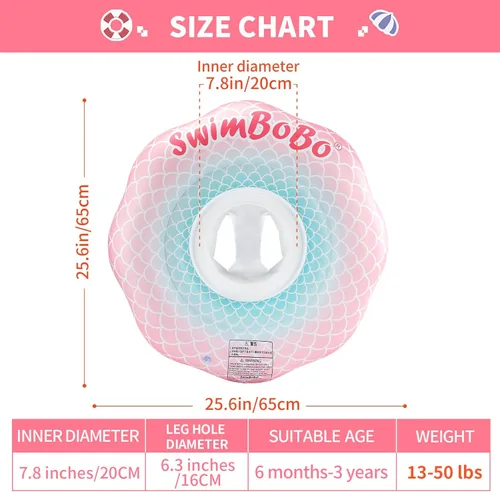 Miniatura 5 de Flotador inflable de natación para bebé con asiento de seguridad, juguetes divertidos para piscina para niños de 6 a 36 meses