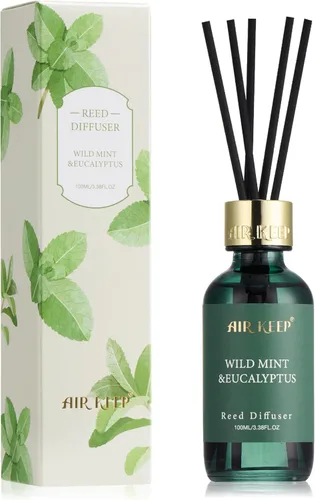 Miniatura 8 de Airkeep Juego de difusor de junco, 3.38 onzas líquidas, difusor de aceite de playa de coco con 8 varillas de caña, difusor de varillas de fragancia