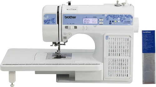 Miniatura 9 de Máquina computarizada Brother CS7205, 150 puntadas integradas, 1 fuente, mesa ancha, 11 pies de costura, color blanco