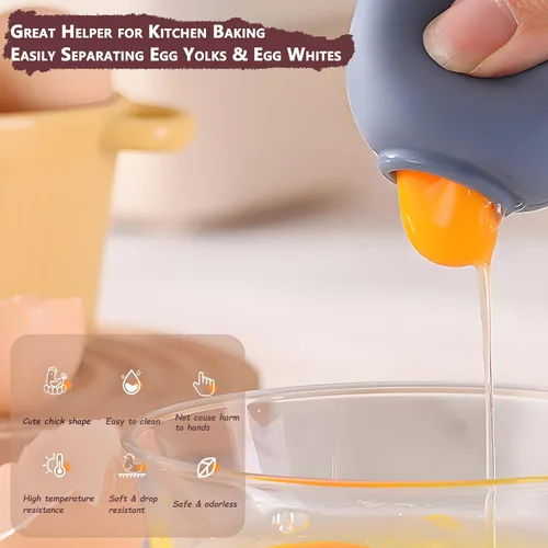 Miniatura 2 de Nueva herramienta separadora de huevos para huevos crudos, separador de yema de huevo, herramientas para hornear para chefs caseros y cocinar, sin