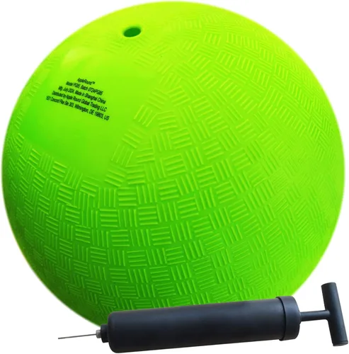 Miniatura 6 de AppleRound Pelota de patio de 10 pulgadas con bomba de aire, pelota de dodgball, balonmano, pelota de patada para campamentos y escuelas (azul)