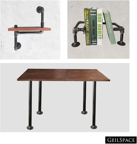 Miniatura 8 de GeilSpace Paquete de 6 Tubos de Metal Gris Precortados de 1/2" × 4" de Servicio Pesado, Acero Industrial que se Adapta a Tuberías y Accesorios