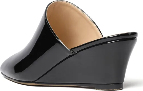Miniatura 7 de MODENCOCO Zapatos de tacón bajo con cuña para mujer, cómodos zapatos de tacón bajo con cuña y puntera cuadrada de 2 pulgadas