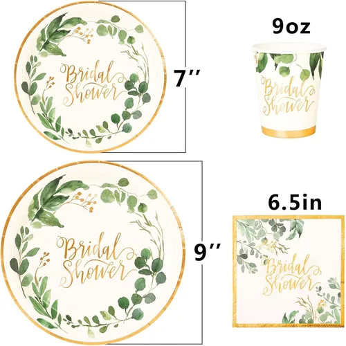 Miniatura 2 de 192 piezas de decoración para despedida de soltera, juegos de platos y servilletas de boda, platos de papel para despedida de soltera
