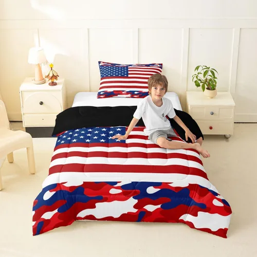 Miniatura 53 de Erosebridal Juego de ropa de cama individual para niñas, juego de edredón de juegos para niños, juego de cama de juegos para niños, color naranja