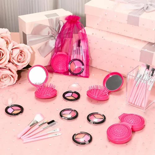 Miniatura 4 de Willinglong 12 Juegos de Kit de Maquillaje para Niñas, Suministros de Fiesta de Spa para Niñas, Juego de Cosméticos de Maquillaje para Pijamadas