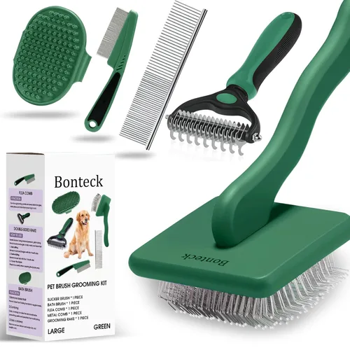 Miniatura 12 de Bonteck Juego de Cepillo Alisador para Perros para Kit de Aseo 4 Piezas Cepillo Grande para Perros Goldendoodles, Poodles, Doodles Cepillo