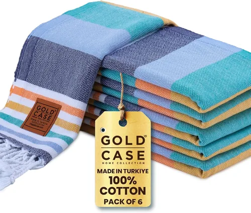 Miniatura 25 de GOLD CASE HOME COLLECTION - Juego de toallas turcas de playa LYCIA de 6 unidades – 100% algodón, toallas turcas de playa a granel 177,8 x 96,5 cm