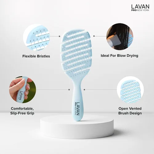 Miniatura 3 de Cepillo desenredante Flex para el cabello (azul bebé)