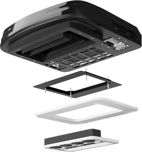 Miniatura 7 de Aire acondicionado de techo RV de 12 V con calentador, aire acondicionado de CC de perfil bajo de 10,000 BTU - A/C silencioso alimentado por batería