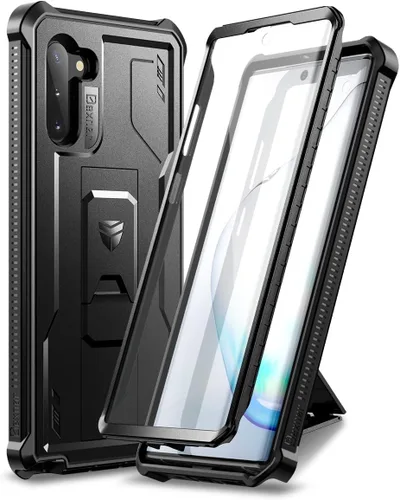 Dexnor Funda para Samsung Galaxy Note 10, [Protector de pantalla y soporte integrados] Protección de grado militar pesado a prueba de golpes para