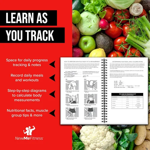Miniatura 3 de Diario de fitness NewMe Fitness para mujeres y hombres, diario de alimentos y entrenamiento, libro de registro planificador para rastrear la pérdida