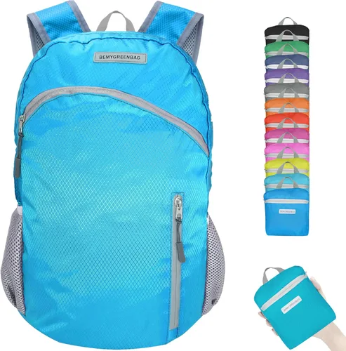 Mochila impermeable plegable 35L para viajes de deportes al aire libre dentro del compartimento de ropa mojada plegable para múltiples 1Azul cielo