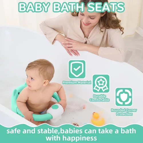Miniatura 2 de Asiento de baño para bebés de 6 meses en adelante, asientos de baño antideslizantes para bebés sentados, silla de bañera segura para bebés y recién