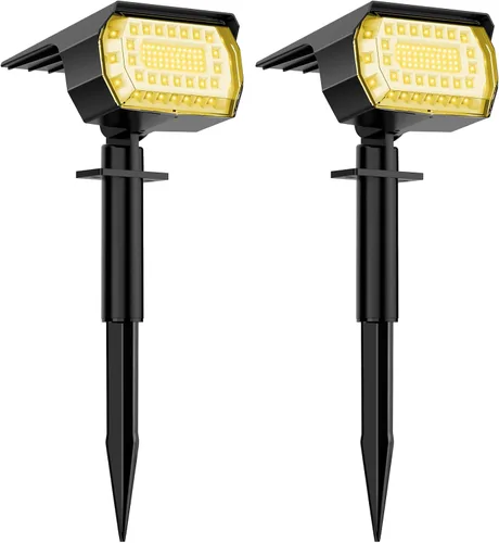 Miniatura 8 de LANSOW Focos solares para exteriores que cambian de color, [7 modos/8 unidades] Focos de paisaje de Navidad, luces solares impermeables